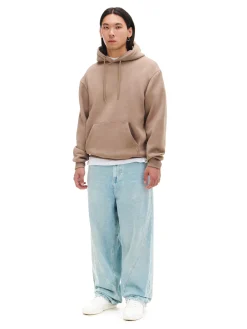 Beżowa bluza regular z kapturem
