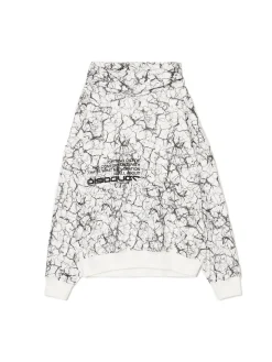 Biała bluza hoodie z nadrukiem all over