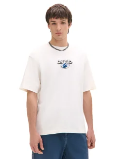 Biały T-shirt z nadrukami