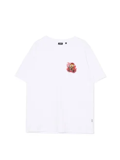 Biały T-shirt z naszywką