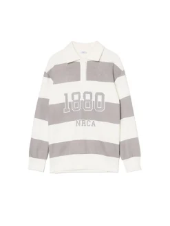 Bluza w szare paski z aplikacją