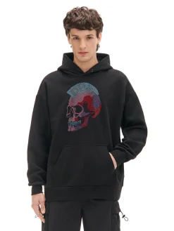 Bluza z aplikacją punkowej czaszki