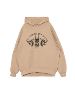 Brązowa bluza hoodie z dobermanami UNISEX