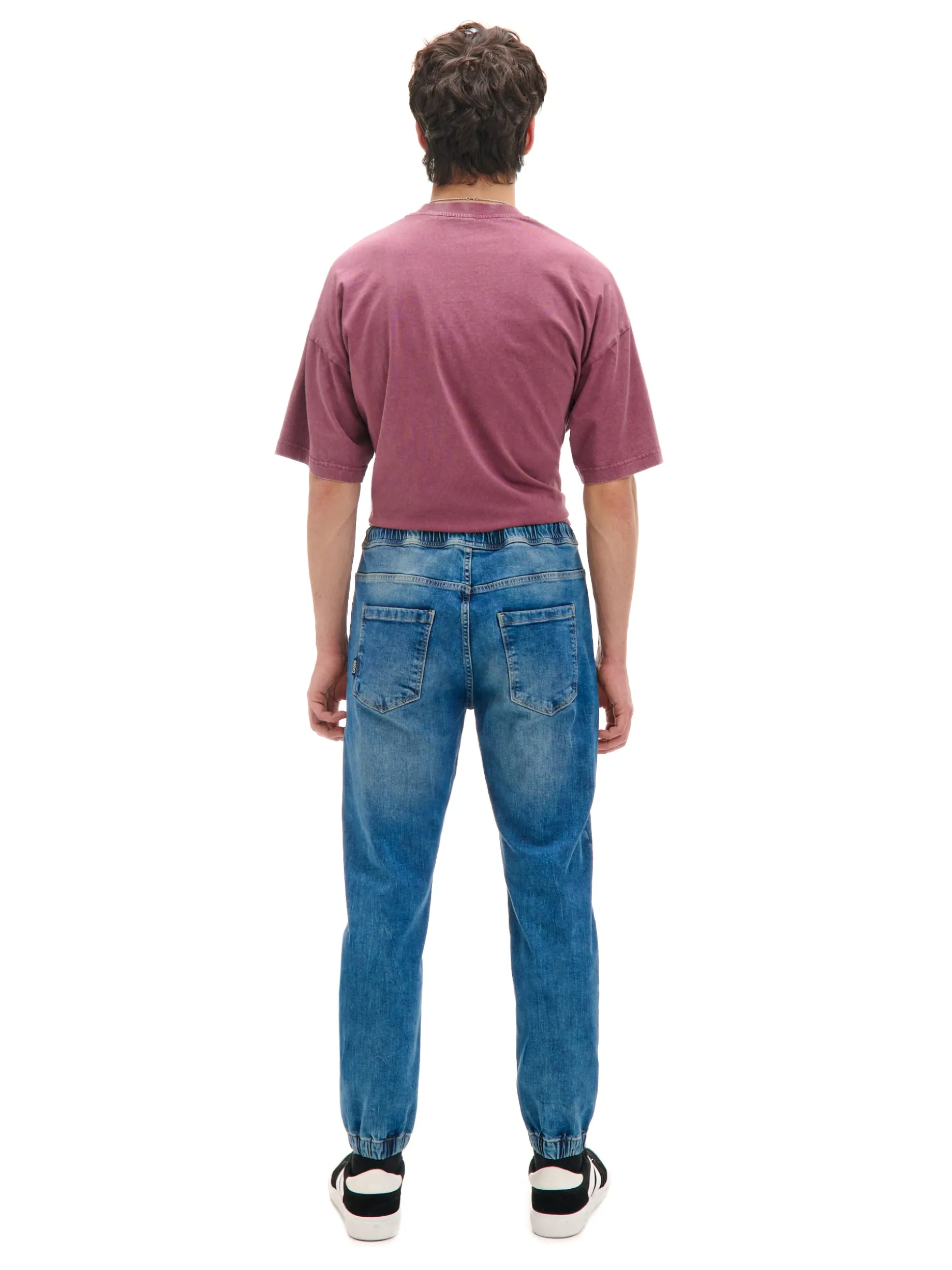 Ciemnoniebieskie jeansowe joggery