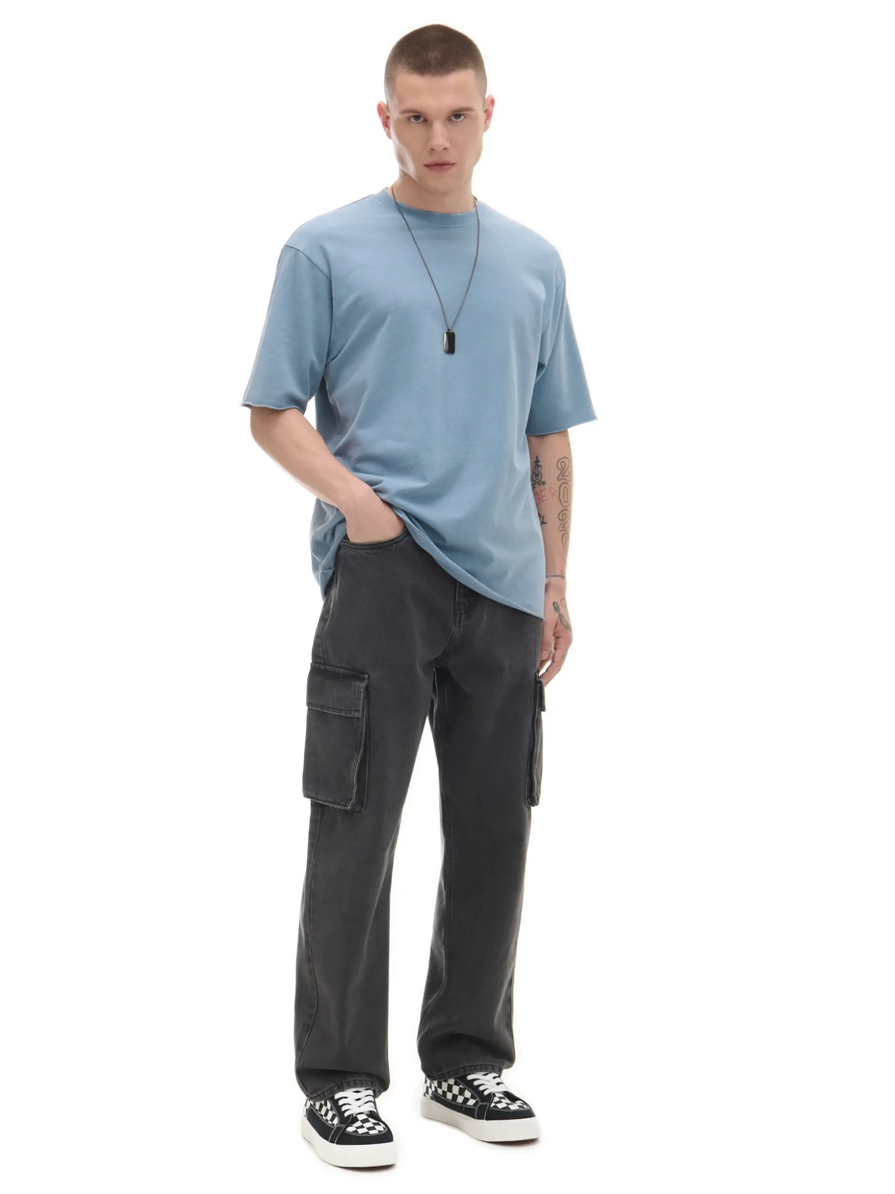 Ciemnoszare jeansy baggy