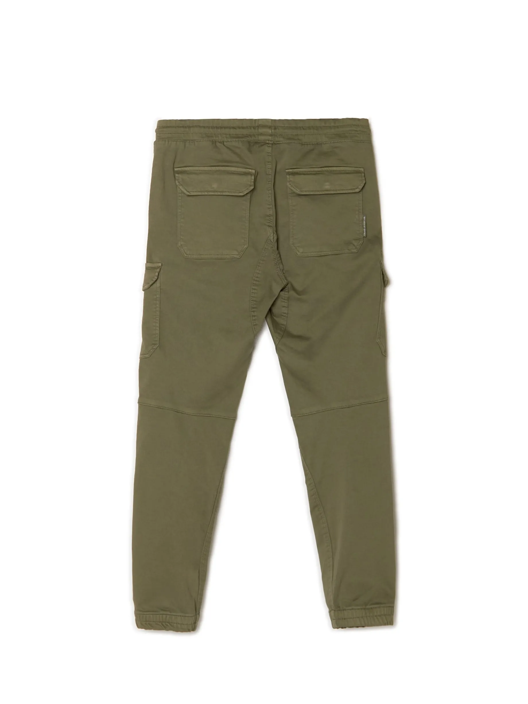 Ciemnozielone joggery basic z kieszeniami cargo