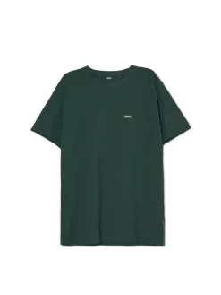 Ciemnozielony t-shirt z aplikacją Cropp