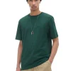 Ciemnozielony T-shirt z haftem