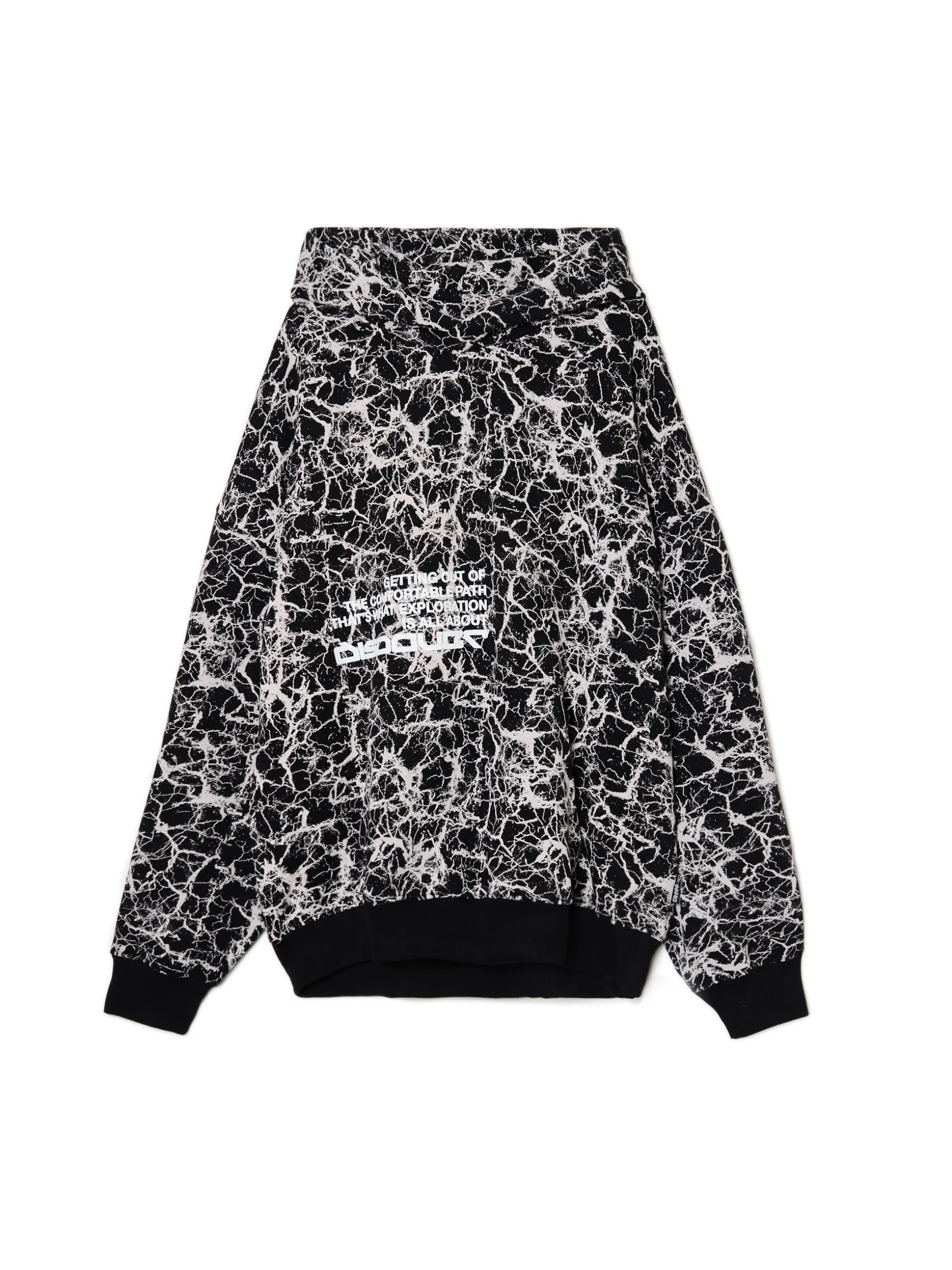Czarna bluza hoodie z nadrukiem all over