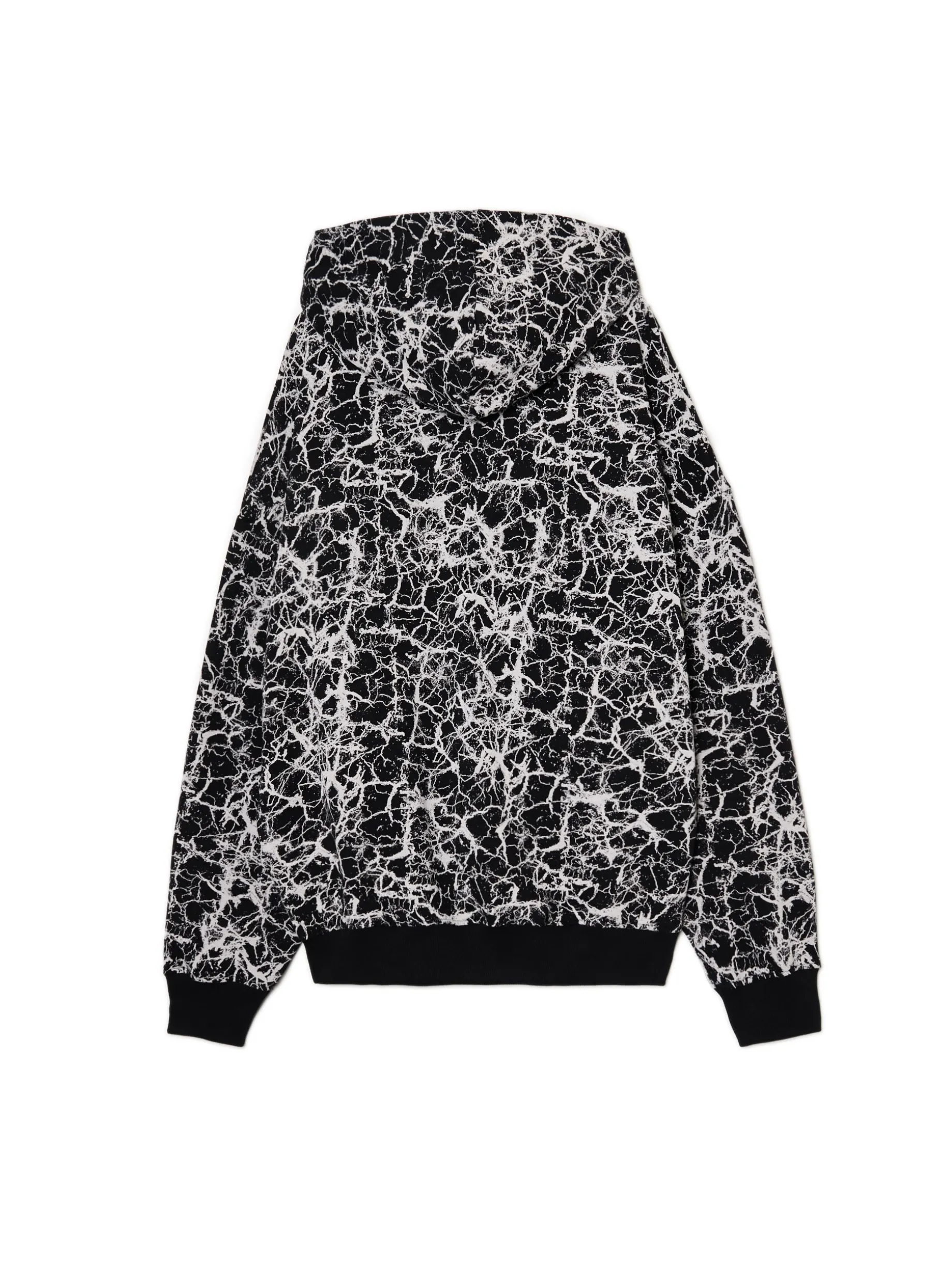 Czarna bluza hoodie z nadrukiem all over