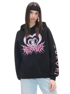 Czarna bluza z kapturem Kuromi