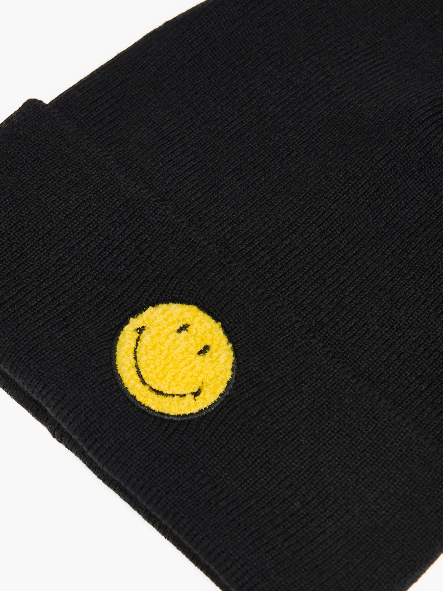 Czarna czapka beanie z naszywką Smiley®