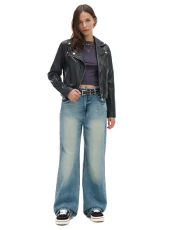 Czarna kurtka biker