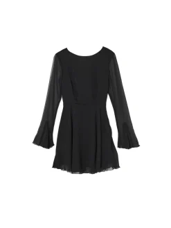Czarna sukienka mini z falbanami