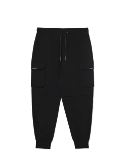 Czarne dresowe joggery z kieszeniami