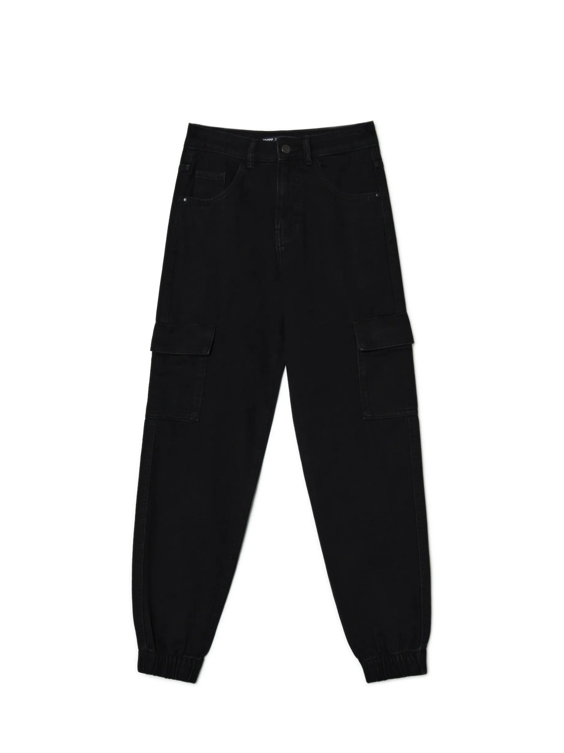Czarne jeansowe joggery cargo