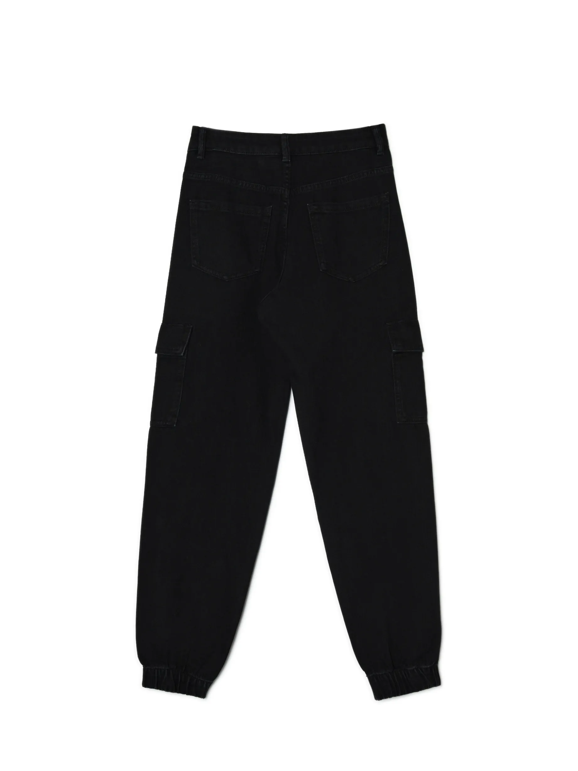 Czarne jeansowe joggery cargo