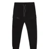 Czarne jeansy jogger z kieszeniami cargo