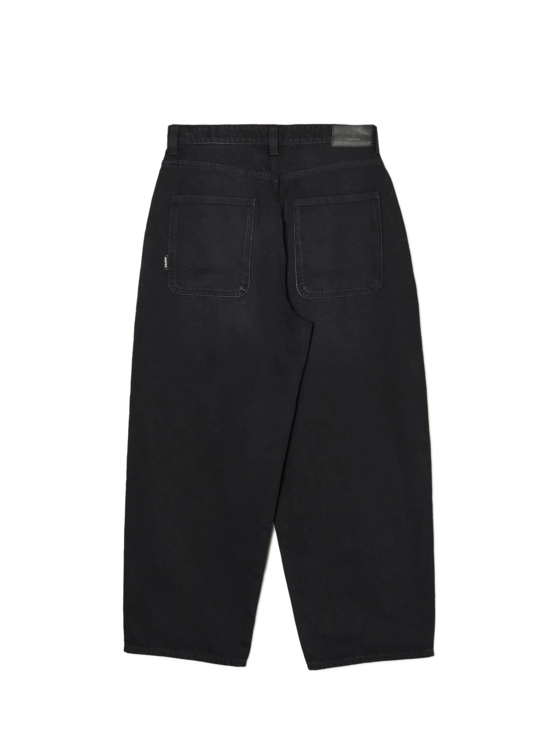 Czarne jeansy skater z efektem sprania