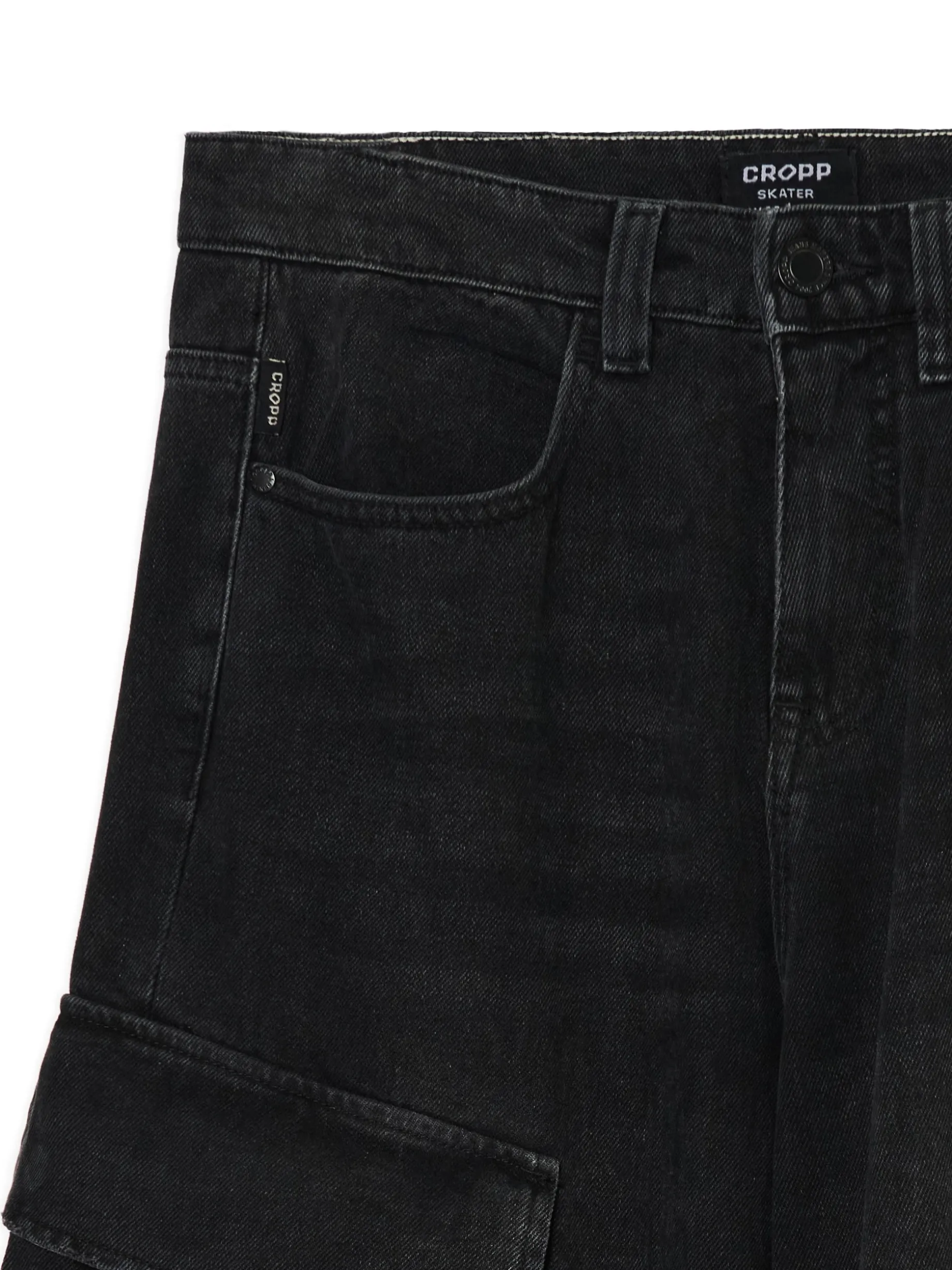 Czarne jeansy skater z kieszeniami