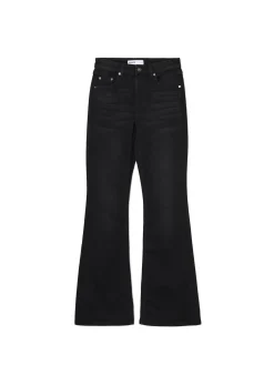 Czarne jeansy skinny flare