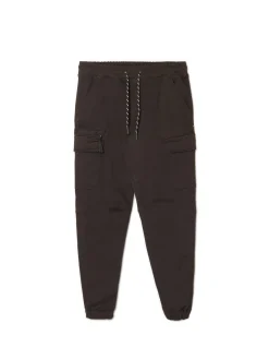 Czarne joggery basic z kieszeniami cargo
