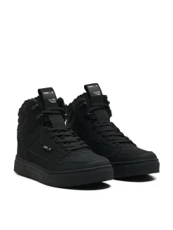 Czarne sneakersy ze sztucznym barankiem