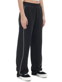 Czarne spodnie wide leg z wysokim stanem