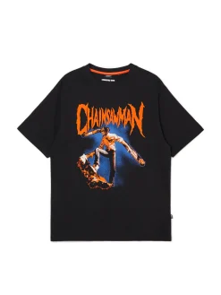 Czarny t-shirt z nadrukiem Chainsaw Man