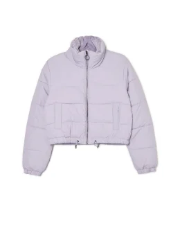 Fioletowa kurtka puffer