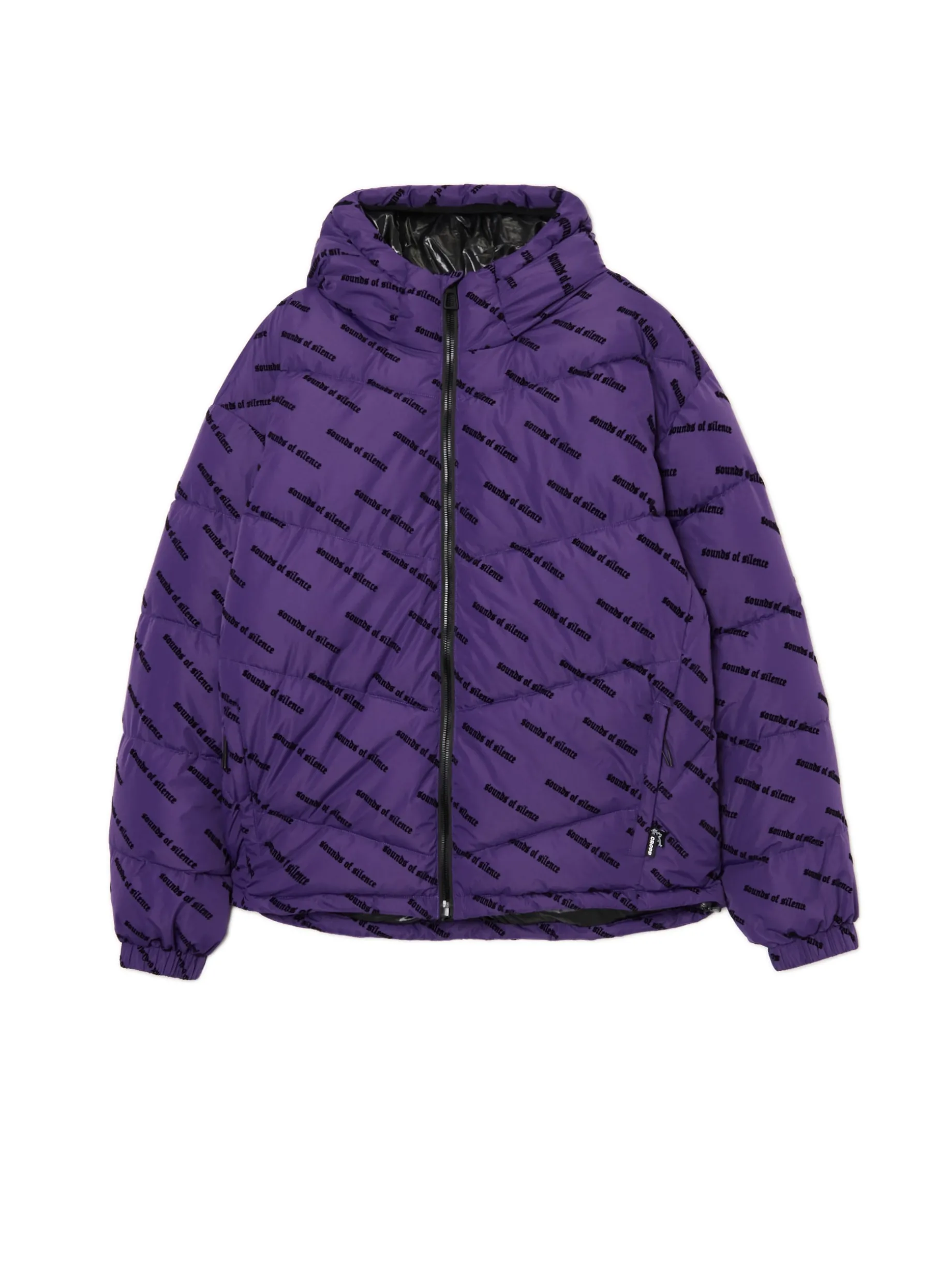 Fioletowa kurtka puffer z kapturem