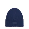 Granatowa czapka beanie z naszywką