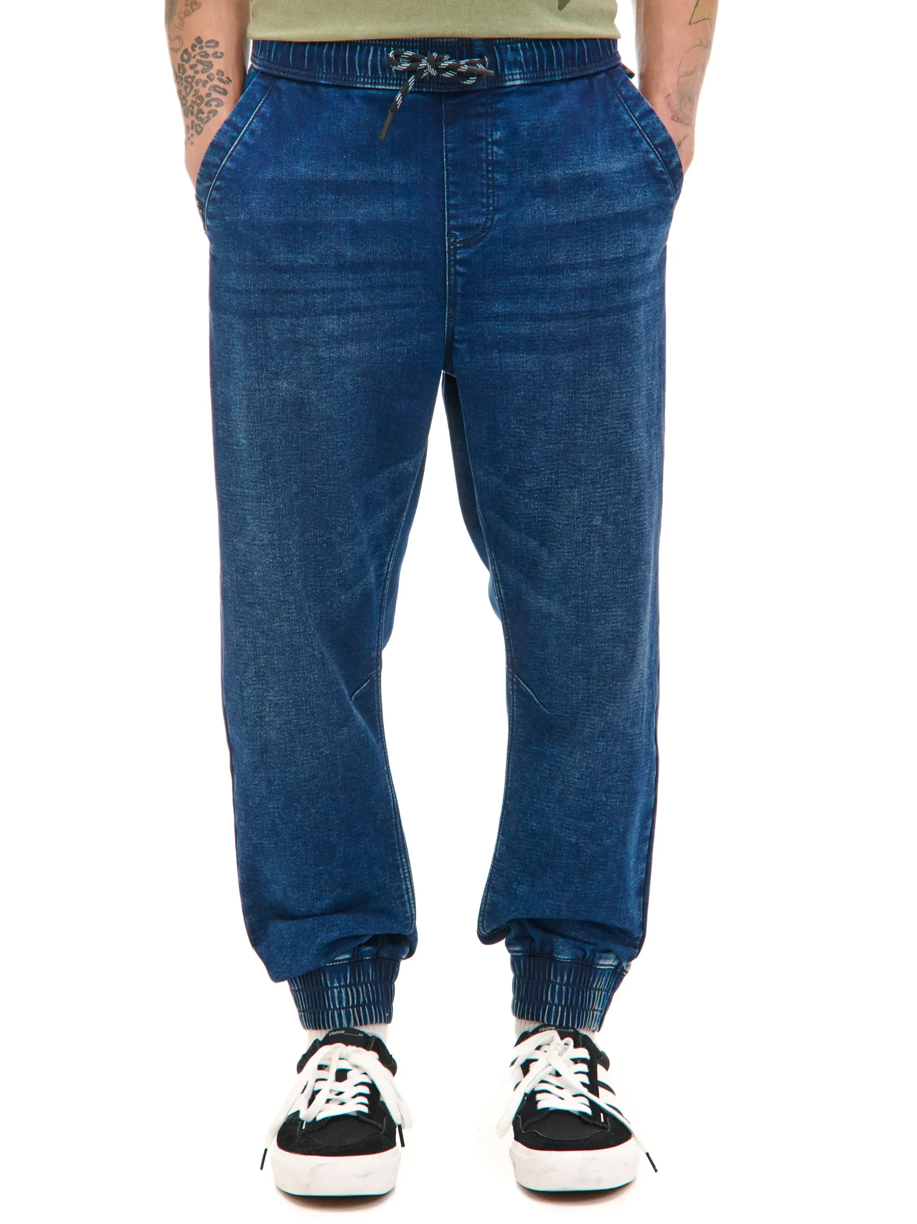 Granatowe jeansowe joggery regular