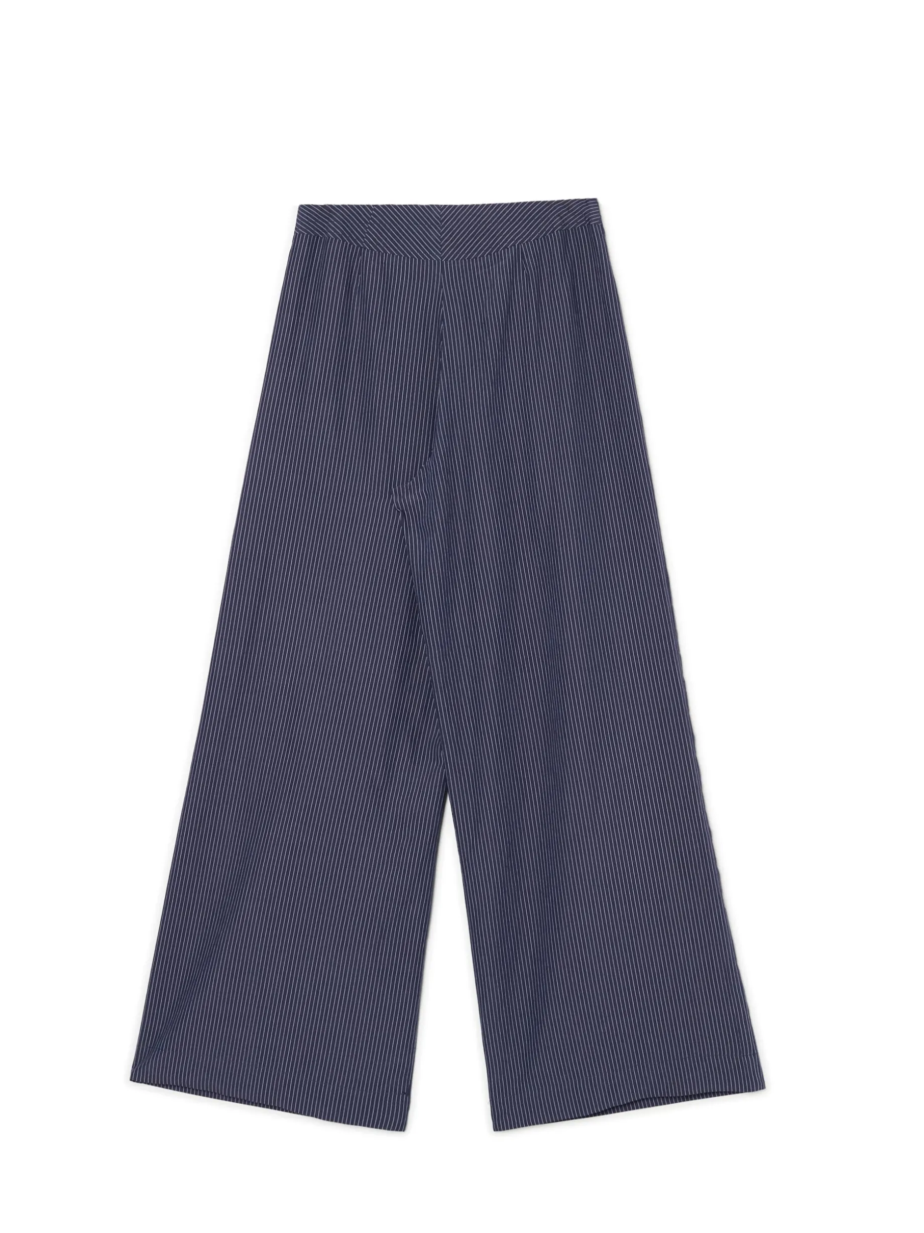 Granatowe spodnie tailoring w paski