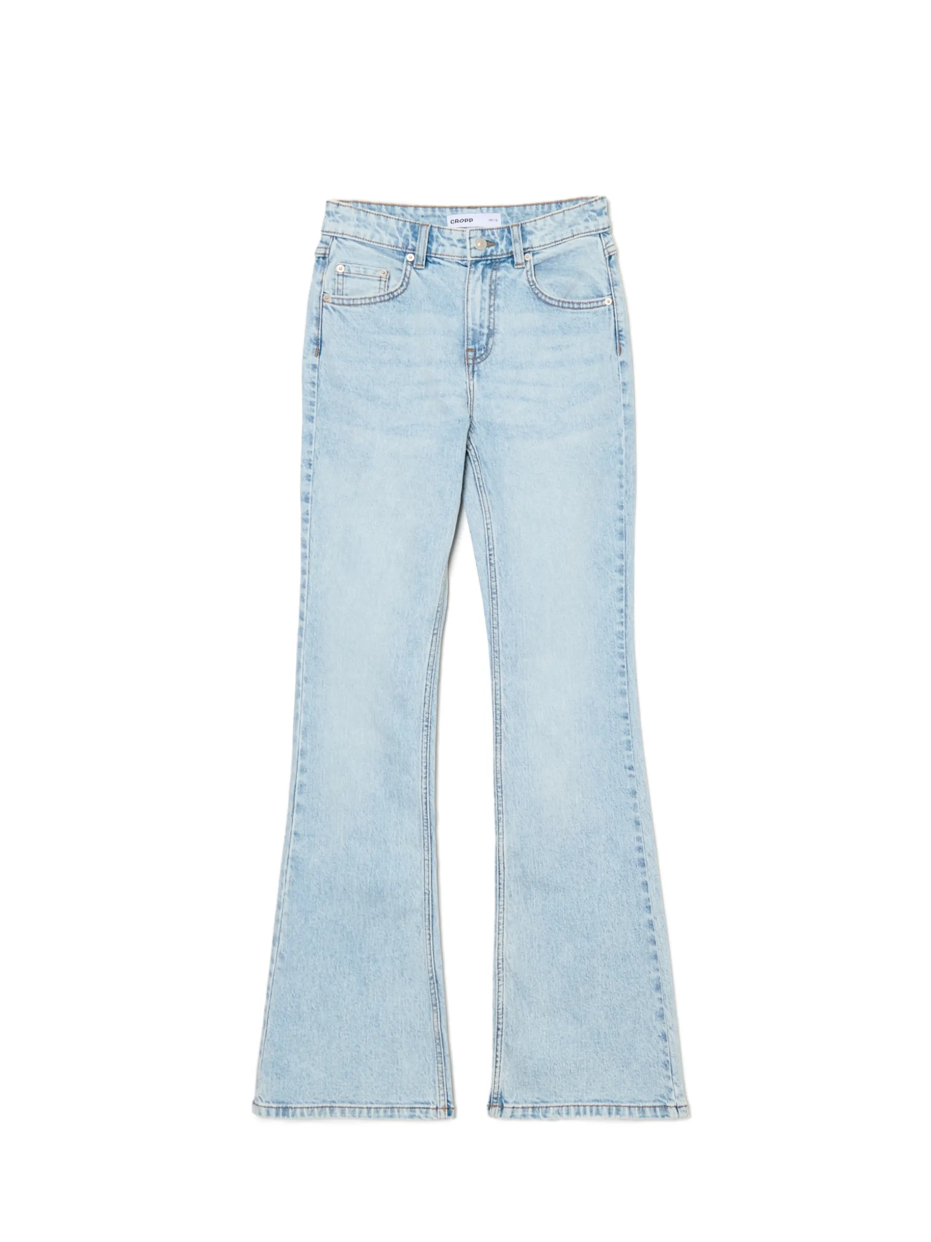 Jasne jeansy skinny flare