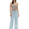 Jasne jeansy wide leg PETITE