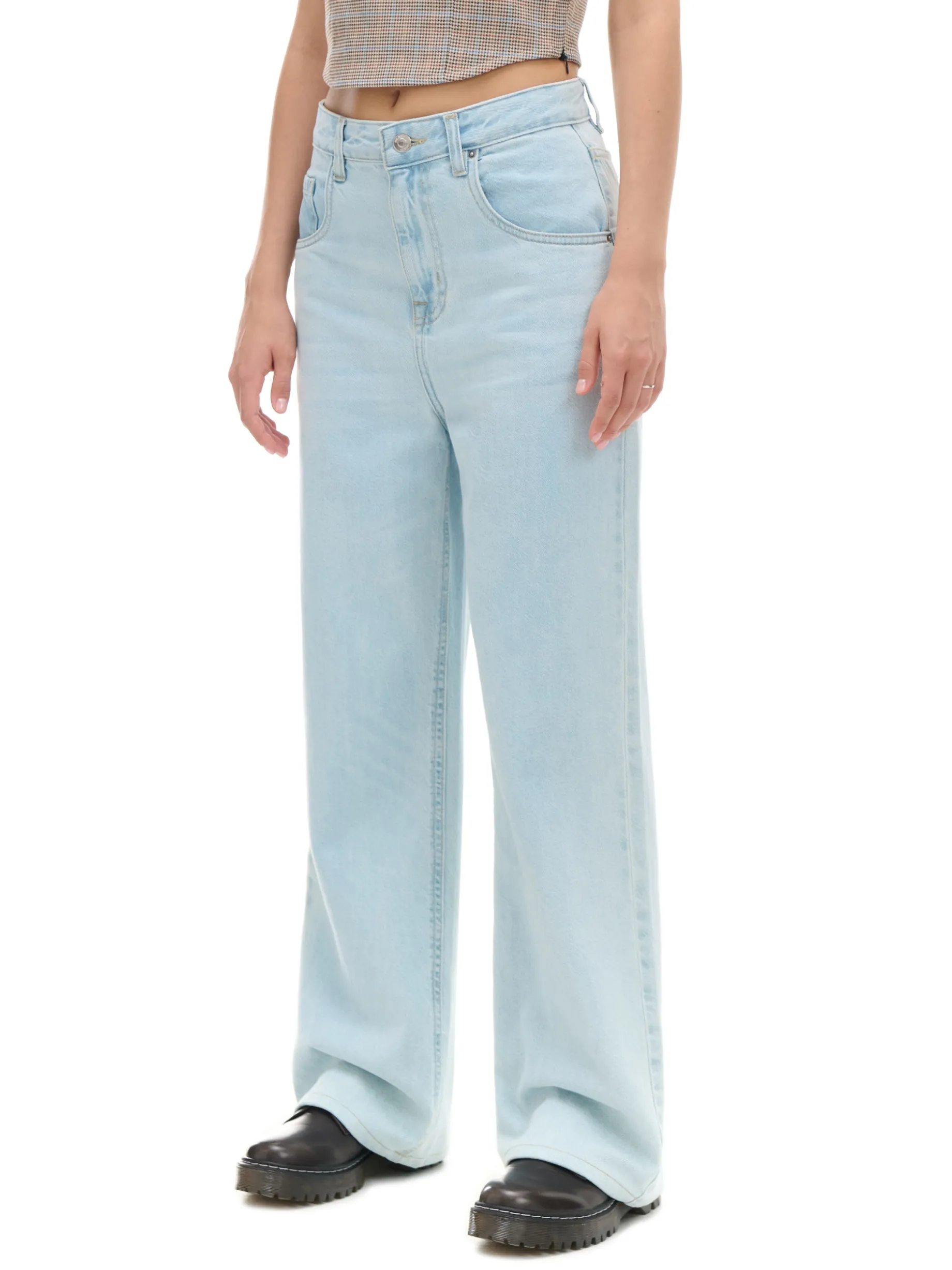 Jasne jeansy wide leg PETITE