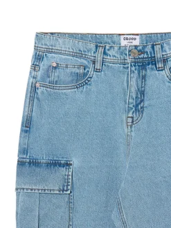 Jasnoniebieskie jeansy loose cargo