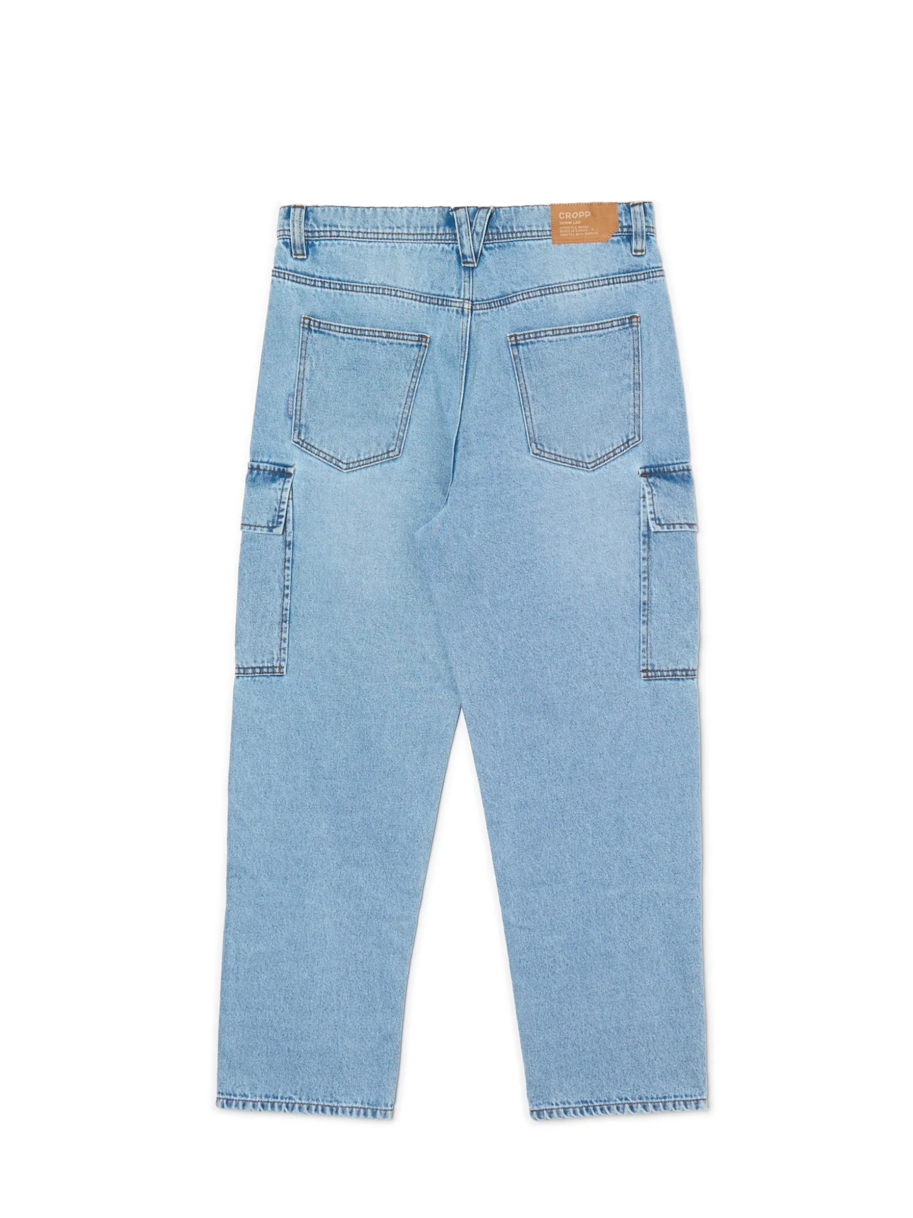 Jasnoniebieskie jeansy loose cargo