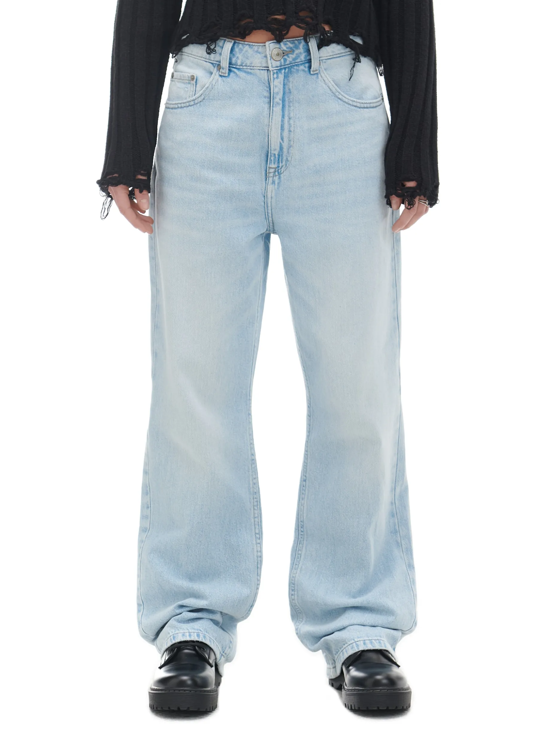 Jasnoniebieskie jeansy wide leg