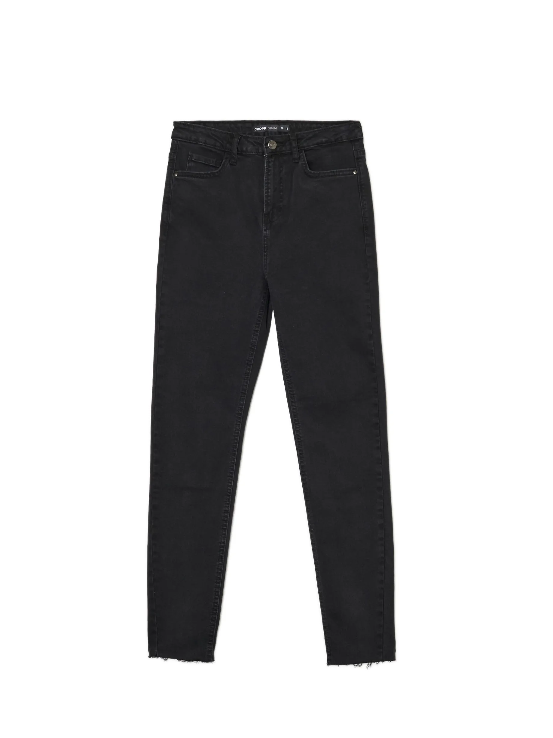 Jeansy skinny z surowym wykończeniem