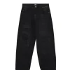 Jeansy super baggy z przetarciami