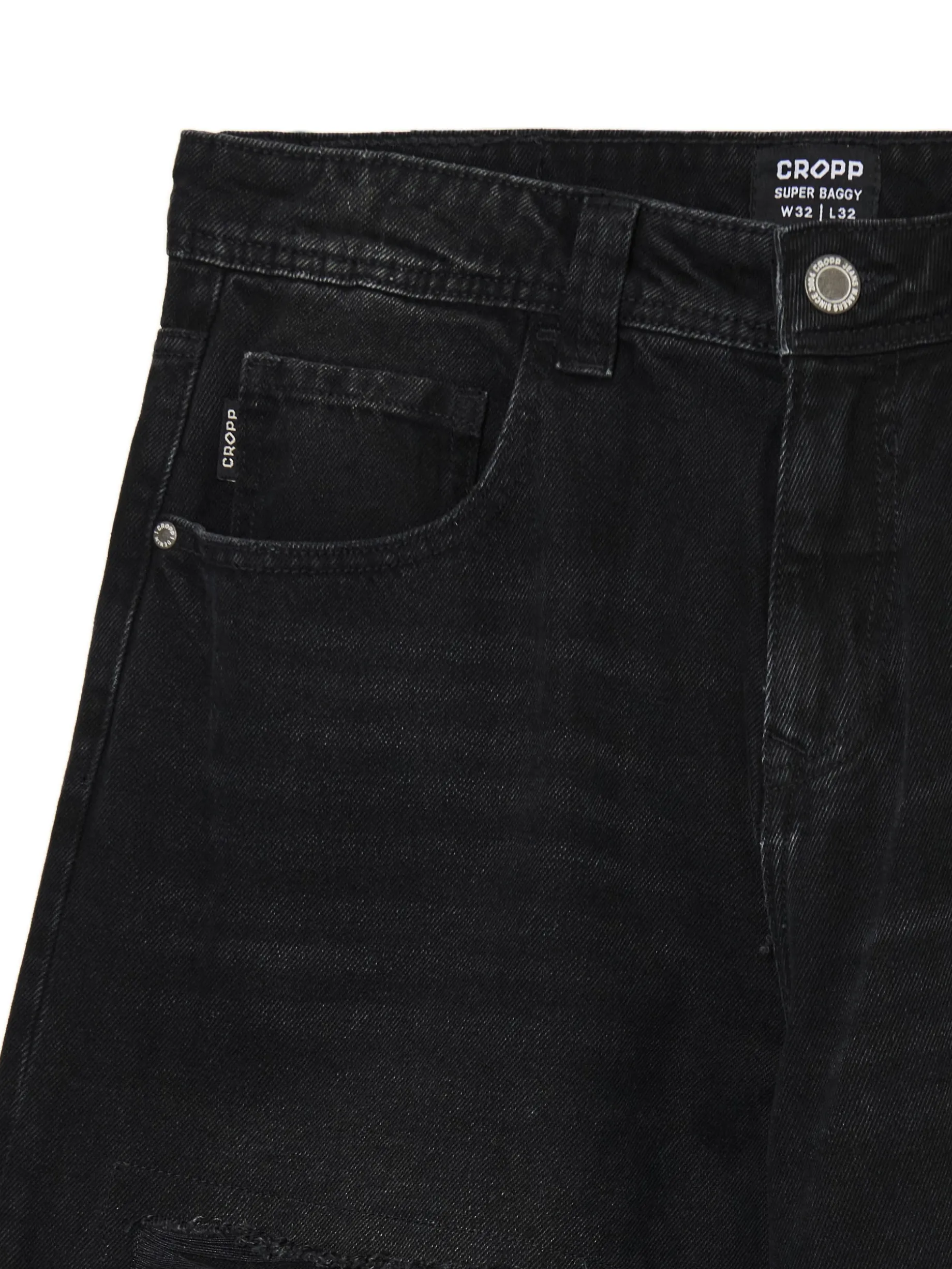 Jeansy super baggy z przetarciami