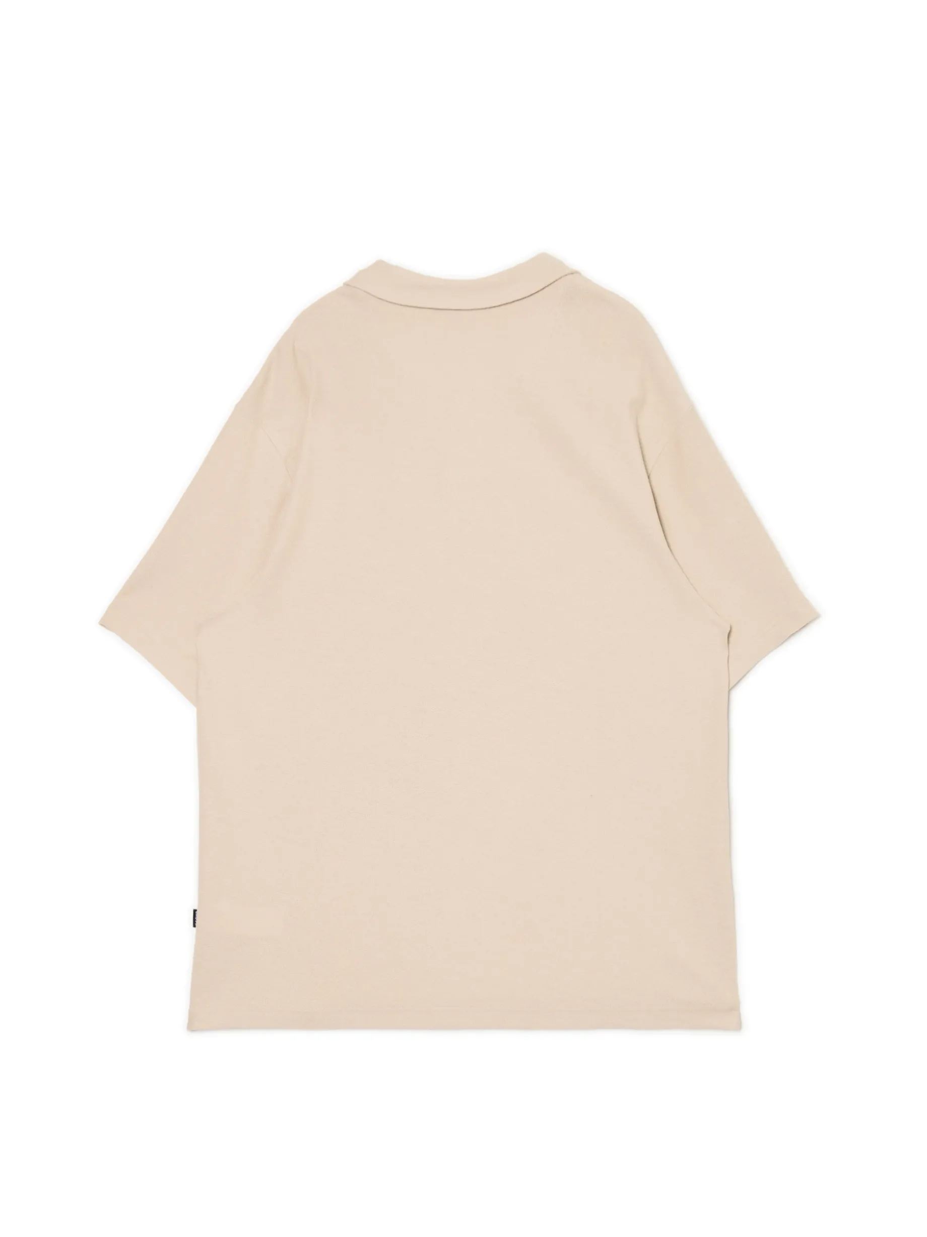 Kremowa gładka koszulka polo