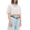 Luźna kremowa koszula crop