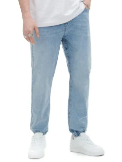 Niebieskie jeansowe joggery