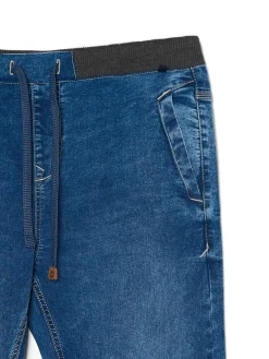 Niebieskie jeansowe joggery chino