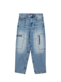 Niebieskie jeansy baggy balloon
