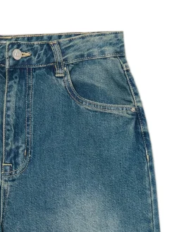 Niebieskie jeansy retro wide leg