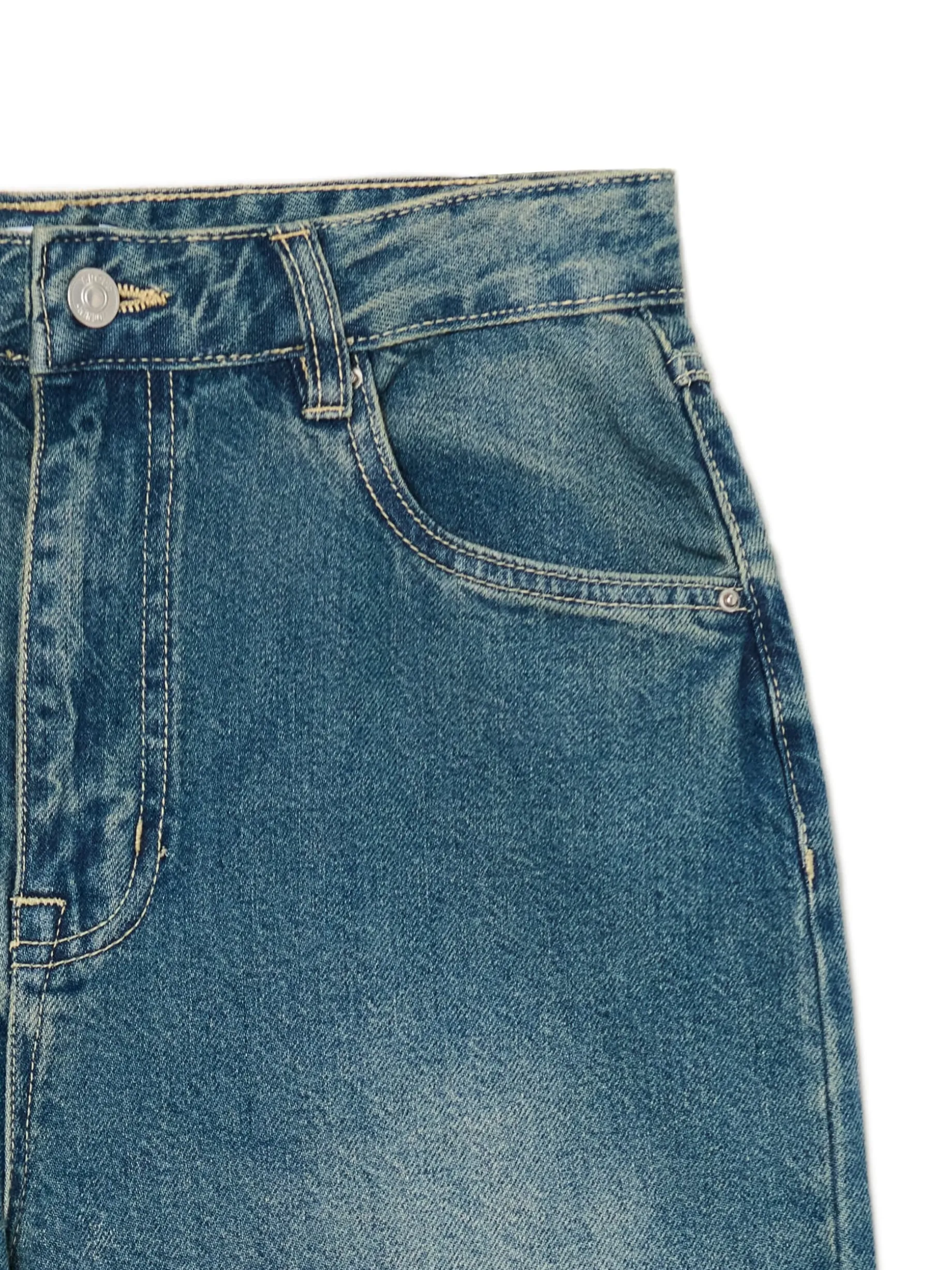 Niebieskie jeansy retro wide leg